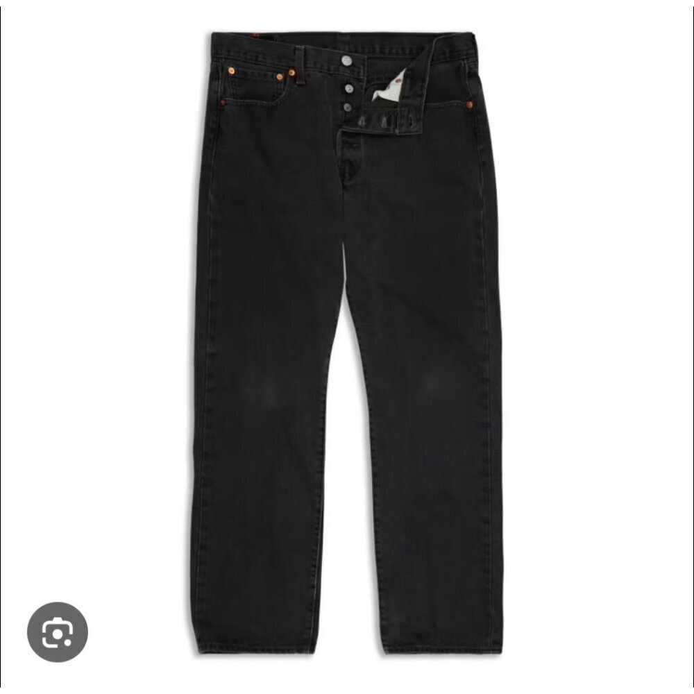 Levis 501 Original Fit Jeans Straight Leg Button Fly 100% Cotton Blue Black